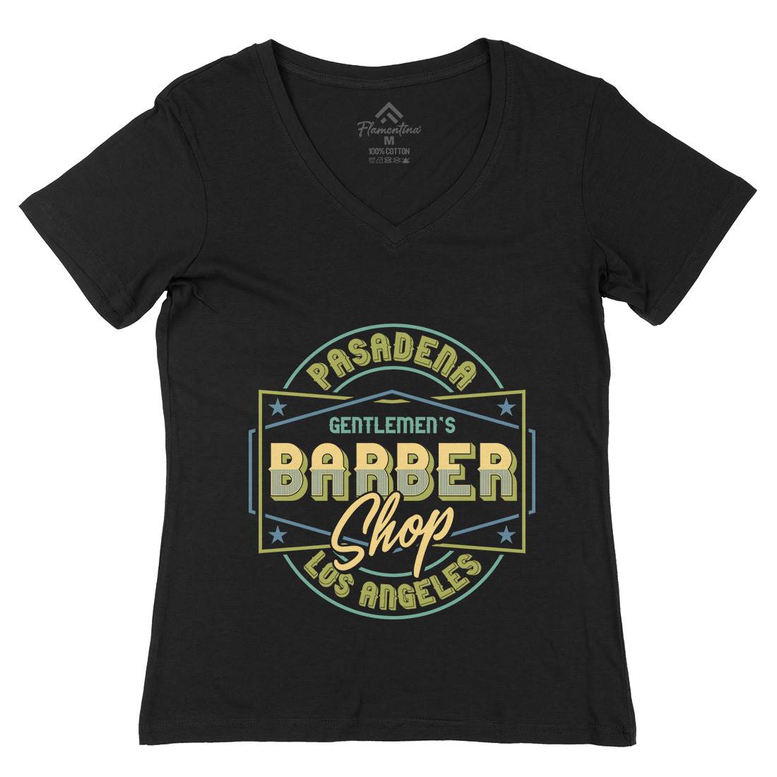 Beard Womens Organic V-Neck T-Shirt Barber B277