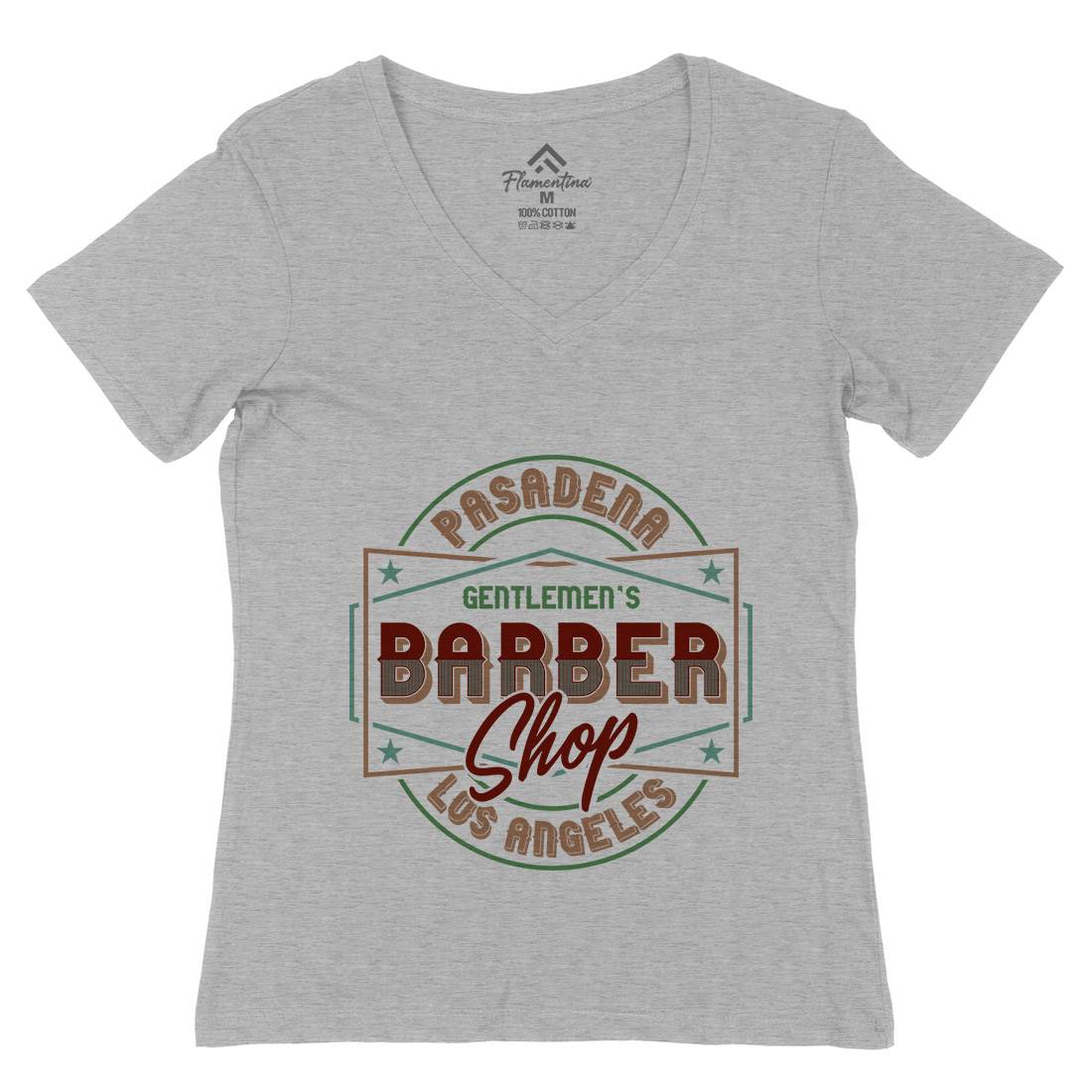 Beard Womens Organic V-Neck T-Shirt Barber B277