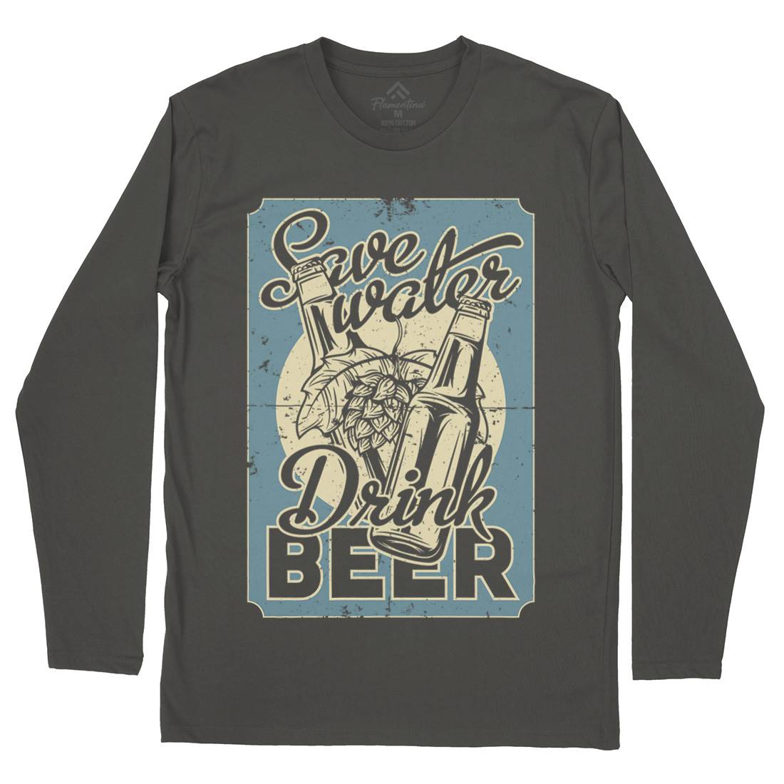 Save Water Drink Beer Mens Long Sleeve T-Shirt Drinks B279