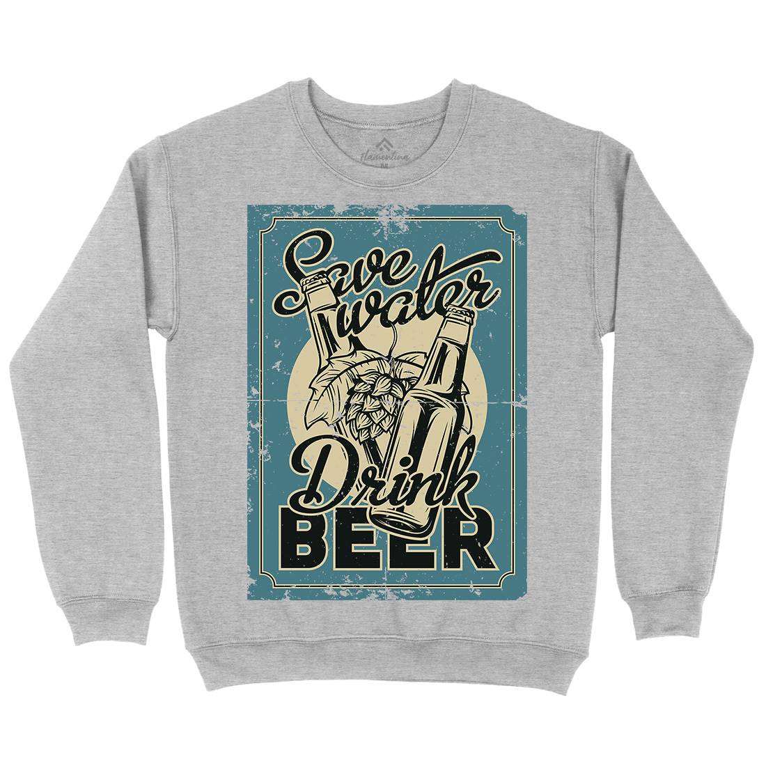 Save Water Drink Beer Mens Crew Neck Sweatshirt Drinks B279