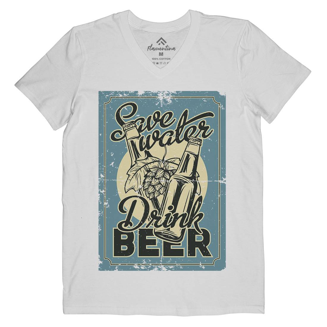 Save Water Drink Beer Mens V-Neck T-Shirt Drinks B279