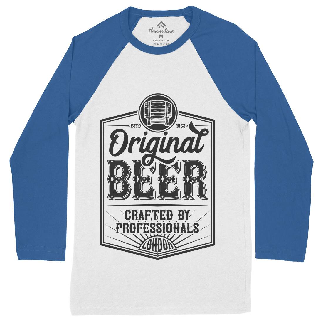 Original Beer Mens Long Sleeve Baseball T-Shirt Drinks B280
