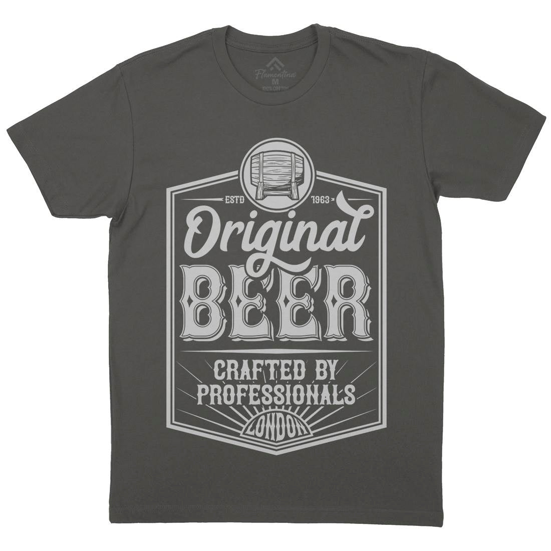 Original Beer Mens Organic Crew Neck T-Shirt Drinks B280