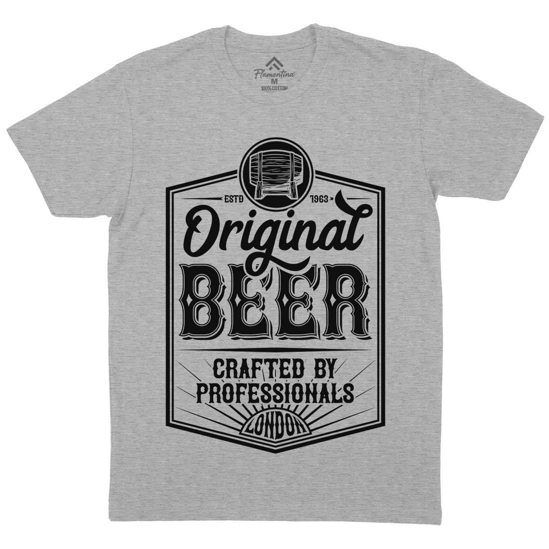 Original Beer Mens Organic Crew Neck T-Shirt Drinks B280