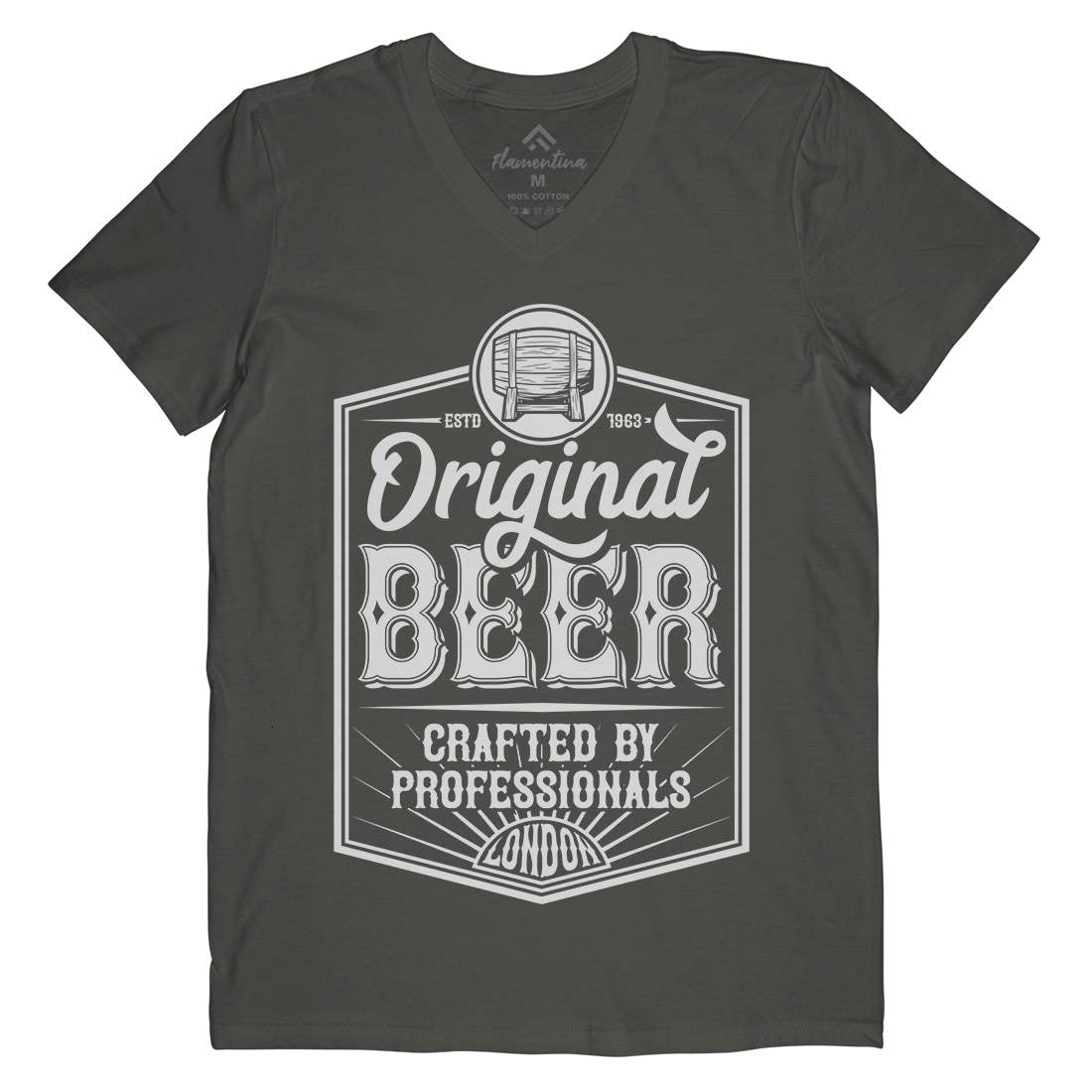 Original Beer Mens V-Neck T-Shirt Drinks B280