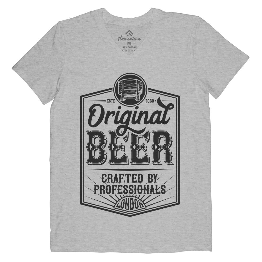 Original Beer Mens V-Neck T-Shirt Drinks B280