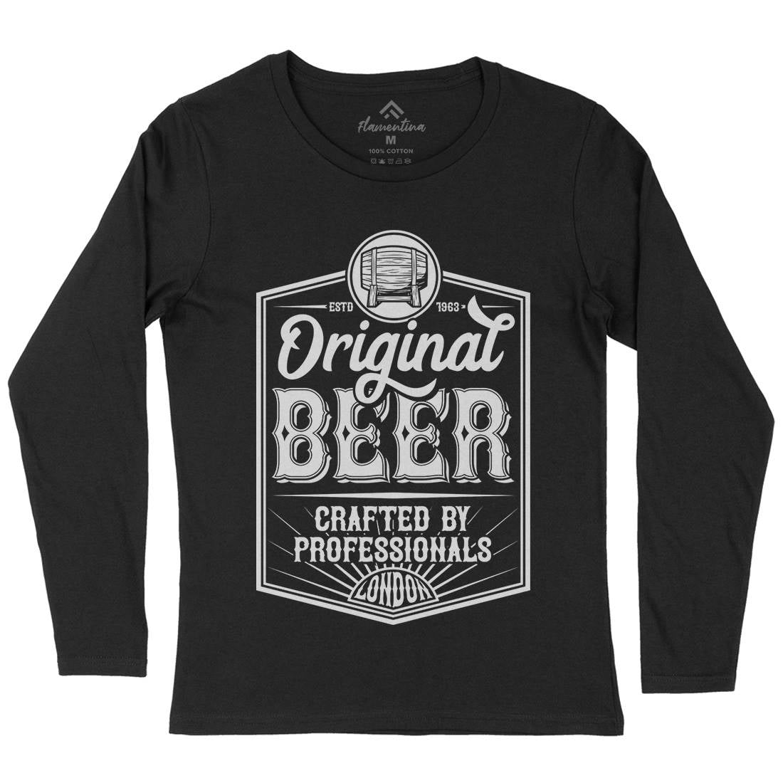 Original Beer Womens Long Sleeve T-Shirt Drinks B280