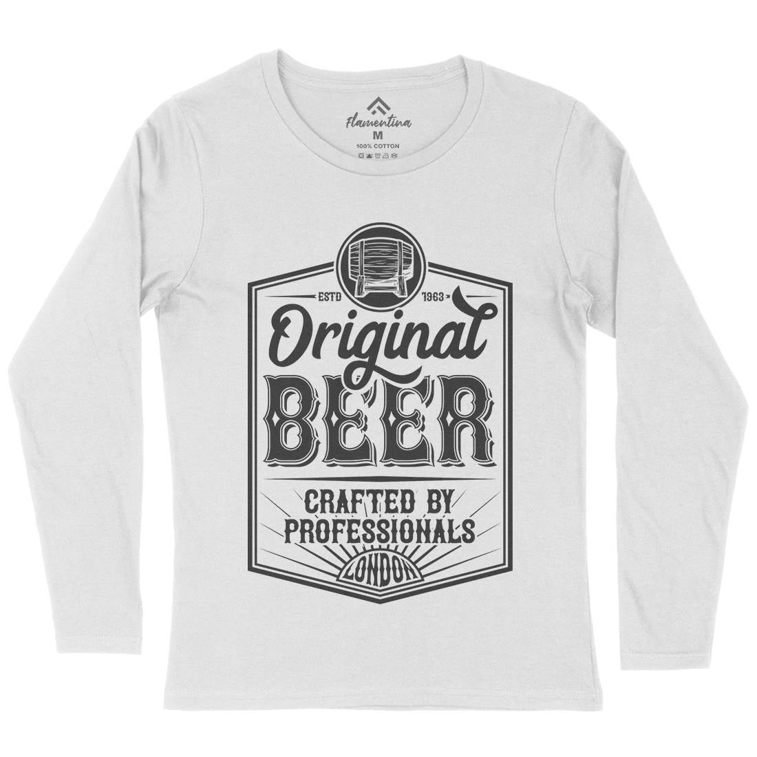 Original Beer Womens Long Sleeve T-Shirt Drinks B280