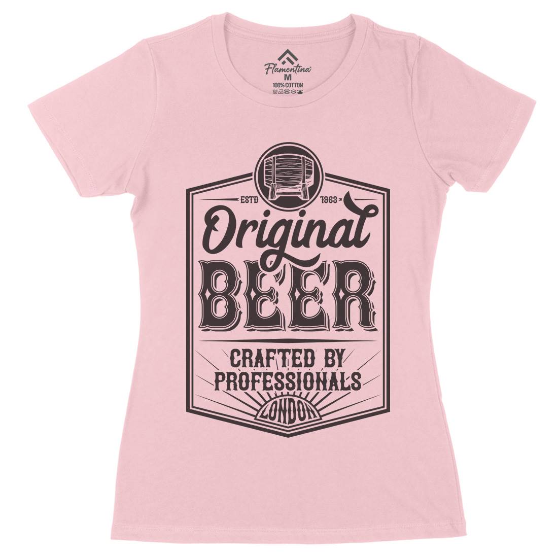 Original Beer Womens Organic Crew Neck T-Shirt Drinks B280