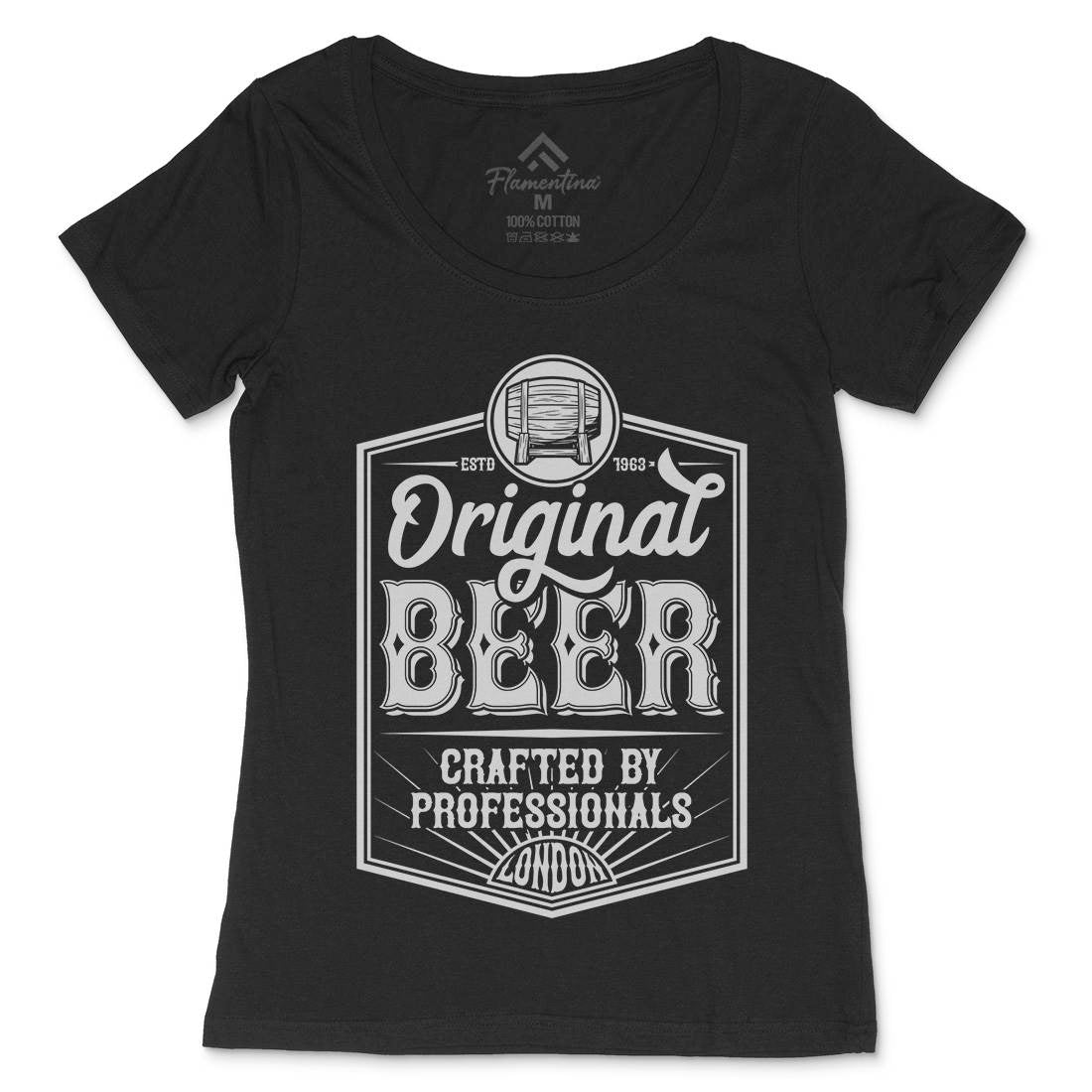 Original Beer Womens Scoop Neck T-Shirt Drinks B280