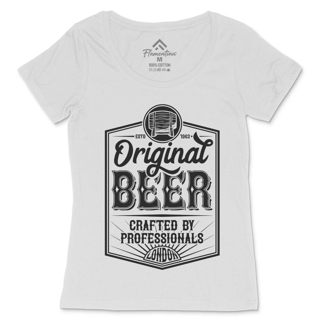 Original Beer Womens Scoop Neck T-Shirt Drinks B280