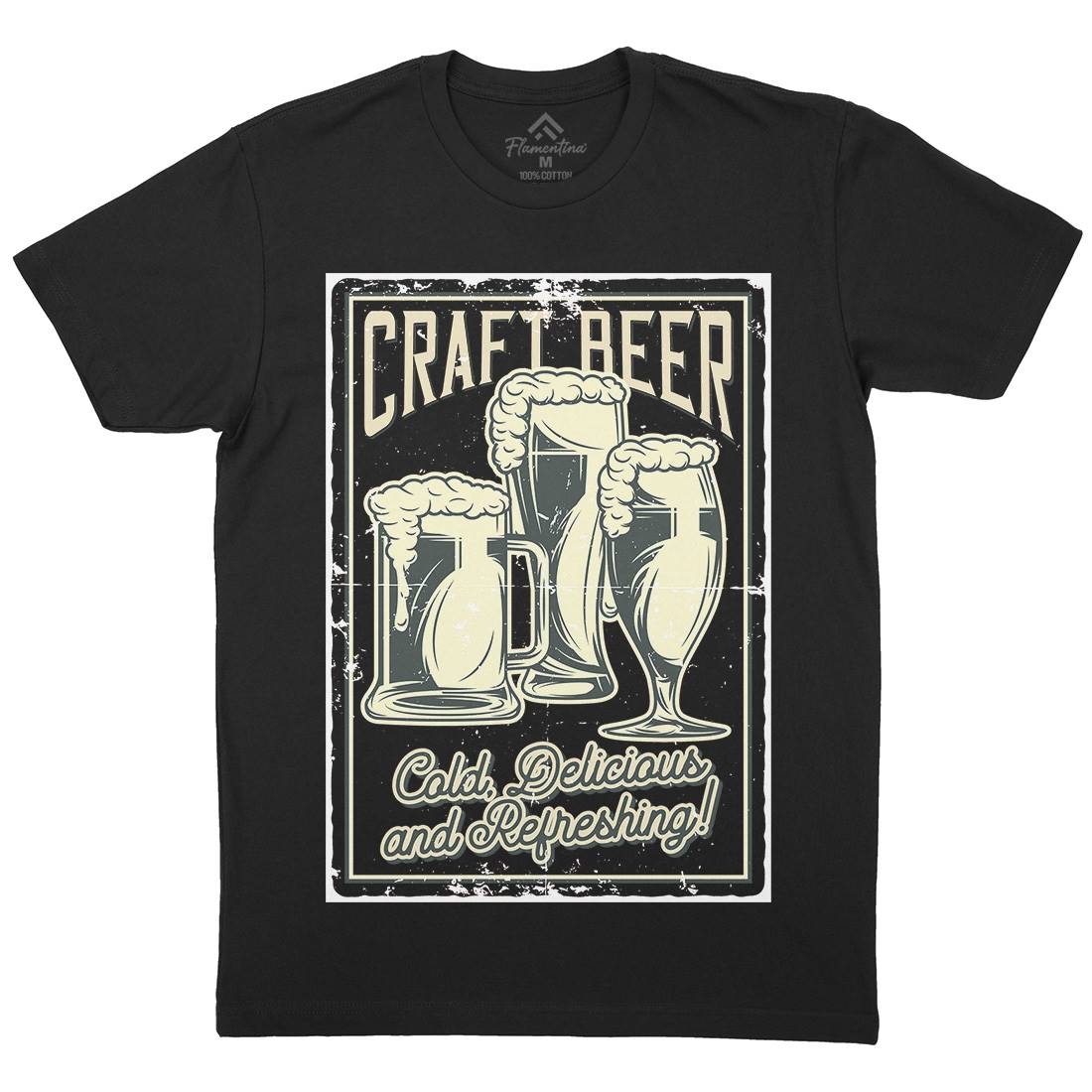 Craft Beer Mens Organic Crew Neck T-Shirt Drinks B281
