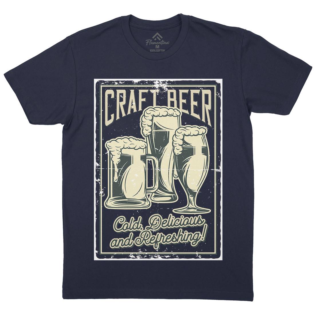 Craft Beer Mens Organic Crew Neck T-Shirt Drinks B281