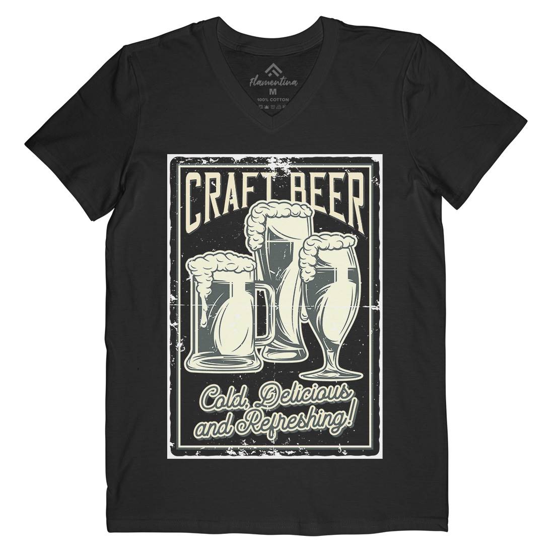 Craft Beer Mens Organic V-Neck T-Shirt Drinks B281