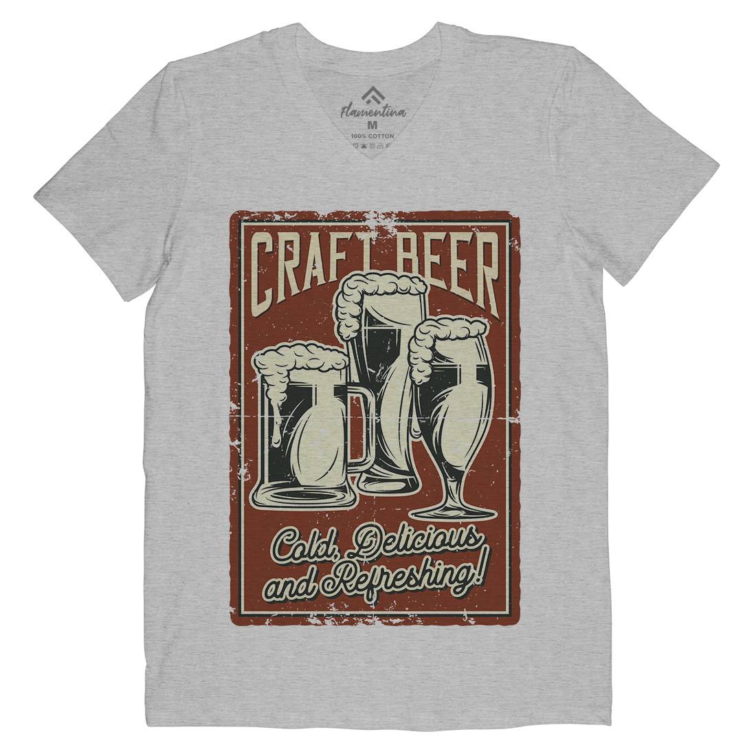 Craft Beer Mens V-Neck T-Shirt Drinks B281