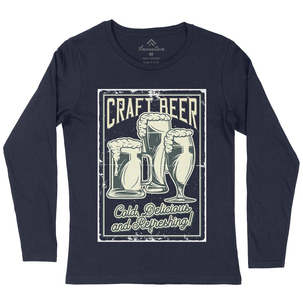Craft Beer Womens Long Sleeve T-Shirt Drinks B281