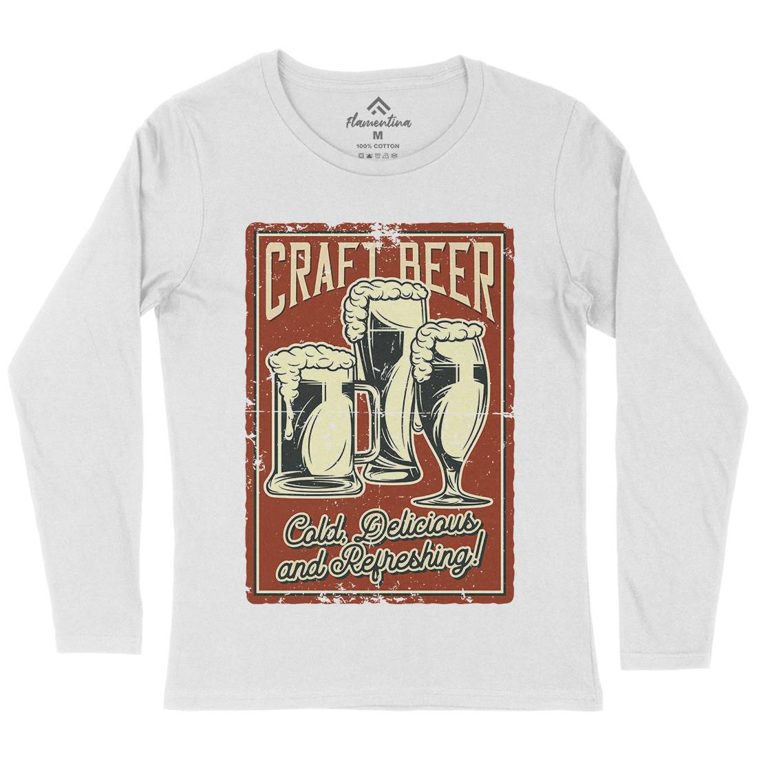 Craft Beer Womens Long Sleeve T-Shirt Drinks B281