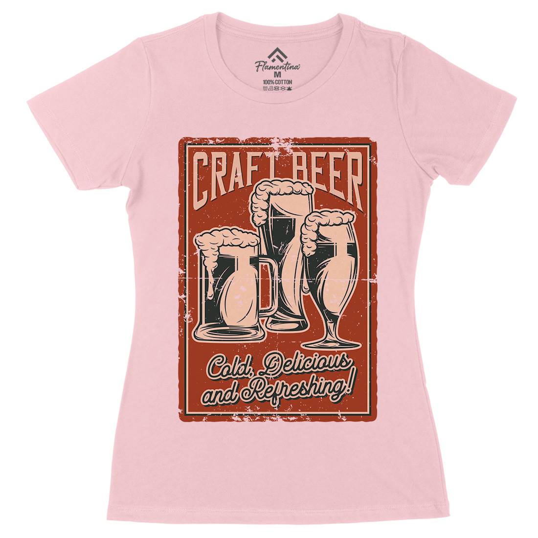 Craft Beer Womens Organic Crew Neck T-Shirt Drinks B281