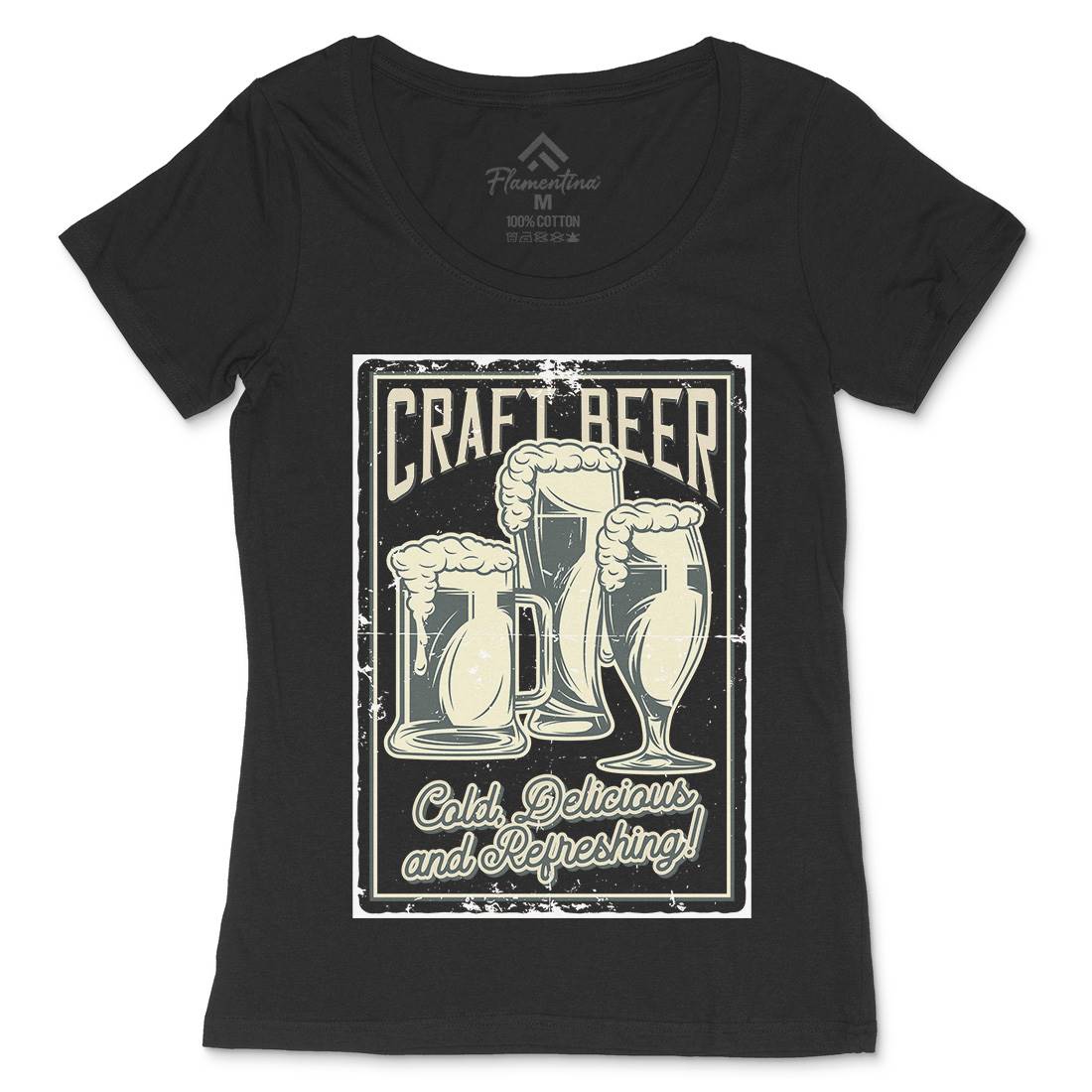 Craft Beer Womens Scoop Neck T-Shirt Drinks B281