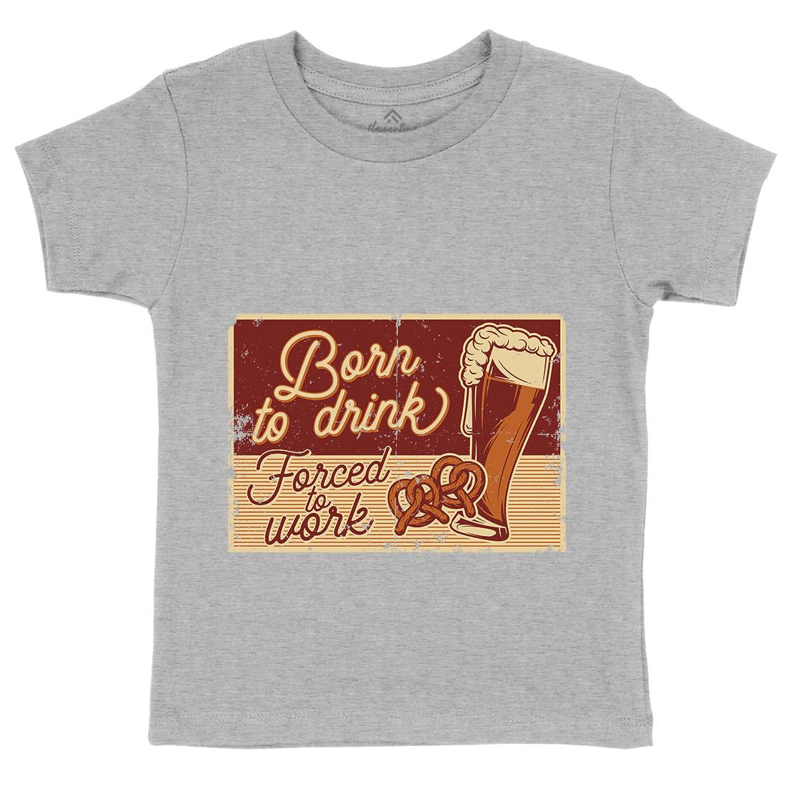 Born To Drink Beer Kids Crew Neck T-Shirt Drinks B282