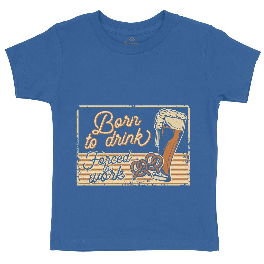 Born To Drink Beer Kids Crew Neck T-Shirt Drinks B282