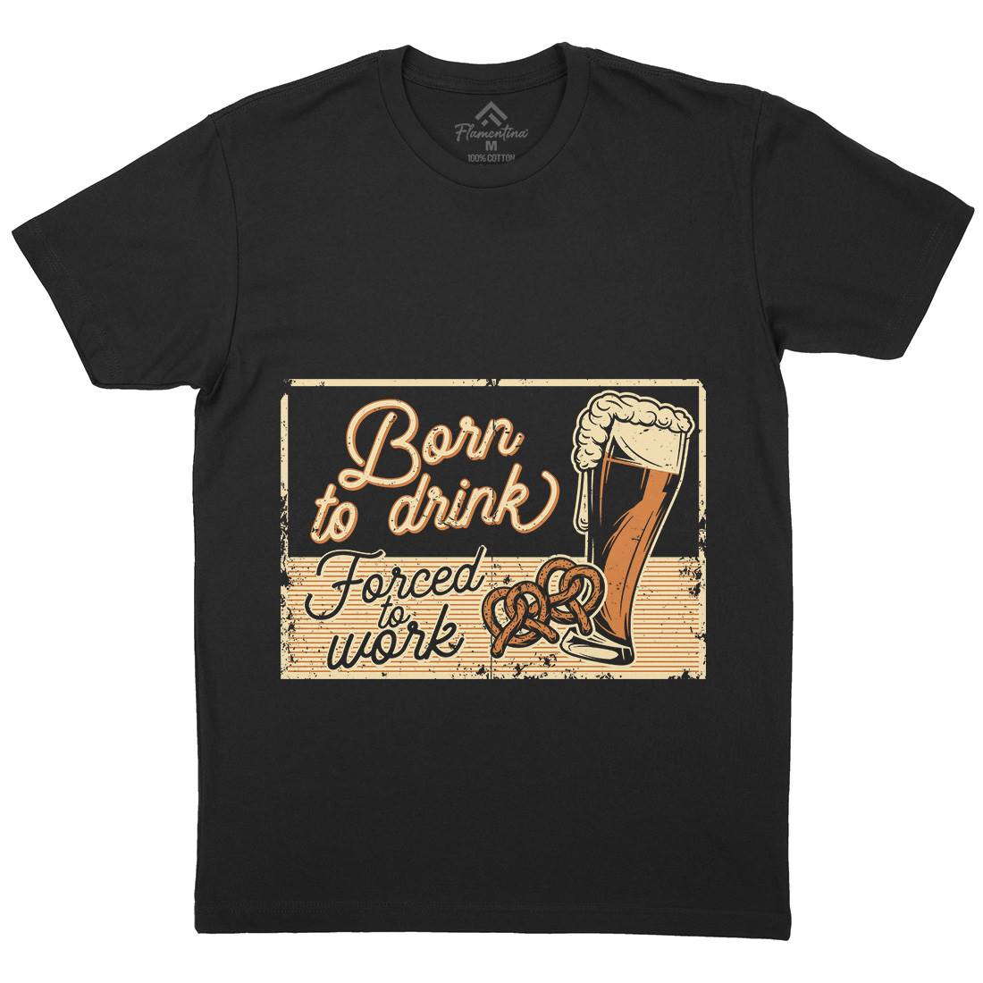 Born To Drink Beer Mens Organic Crew Neck T-Shirt Drinks B282
