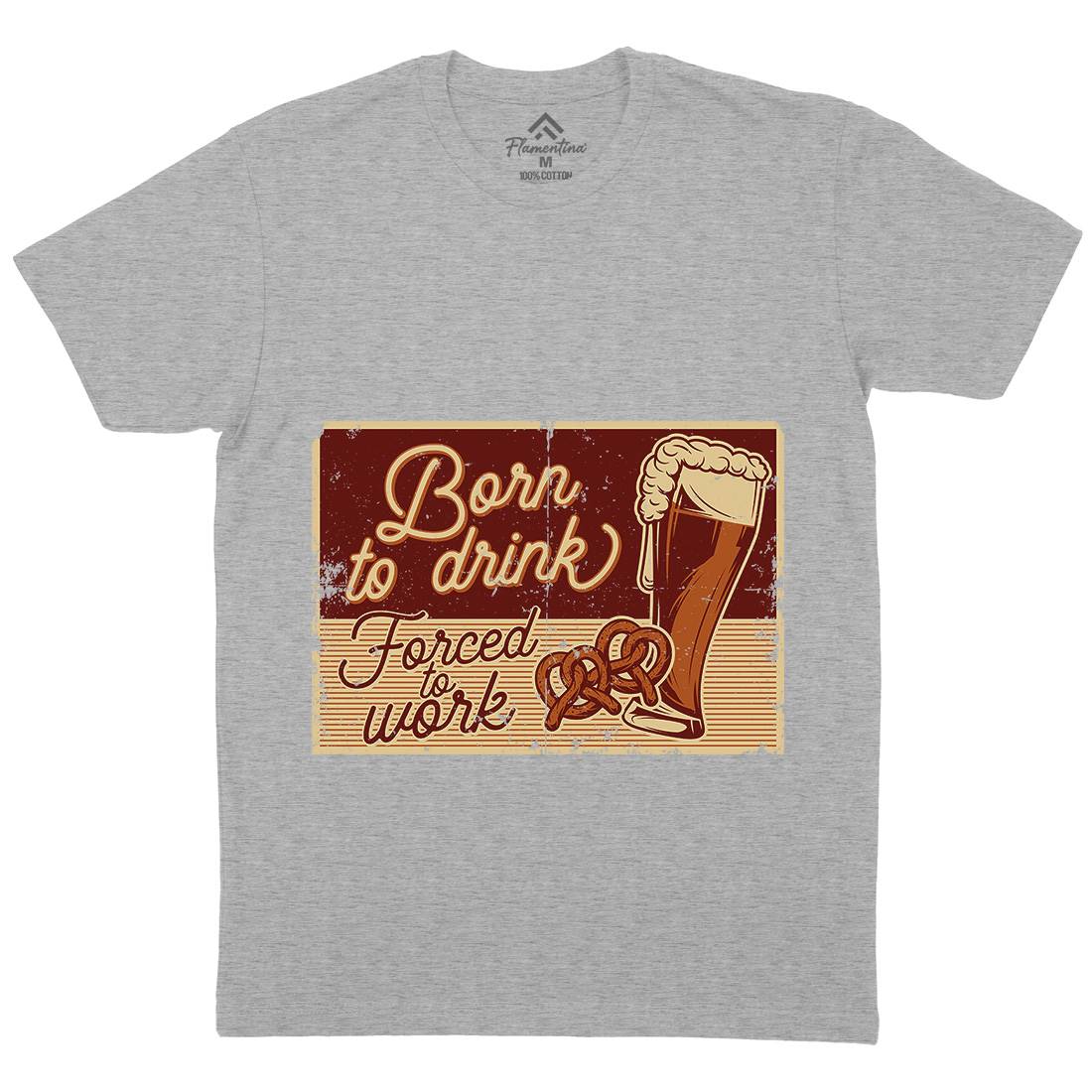 Born To Drink Beer Mens Crew Neck T-Shirt Drinks B282