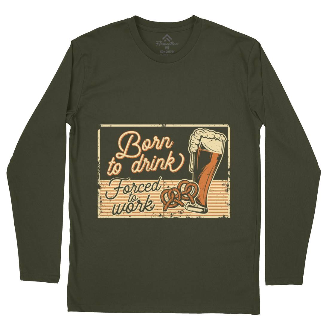 Born To Drink Beer Mens Long Sleeve T-Shirt Drinks B282