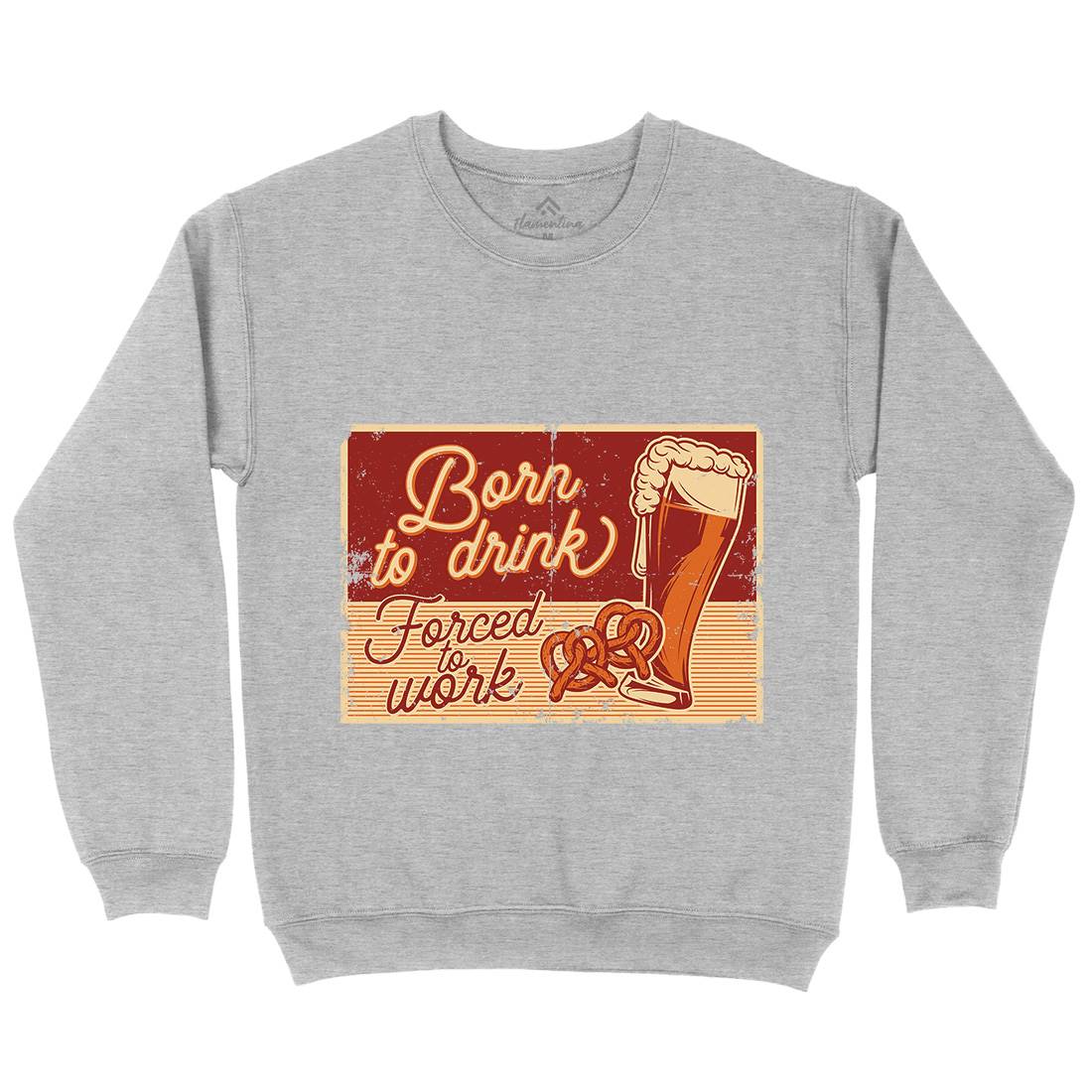 Born To Drink Beer Kids Crew Neck Sweatshirt Drinks B282