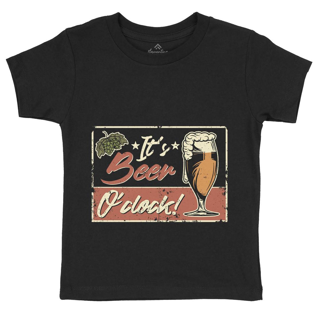 It&#39;s Beer O&#39;Clock Kids Crew Neck T-Shirt Drinks B283