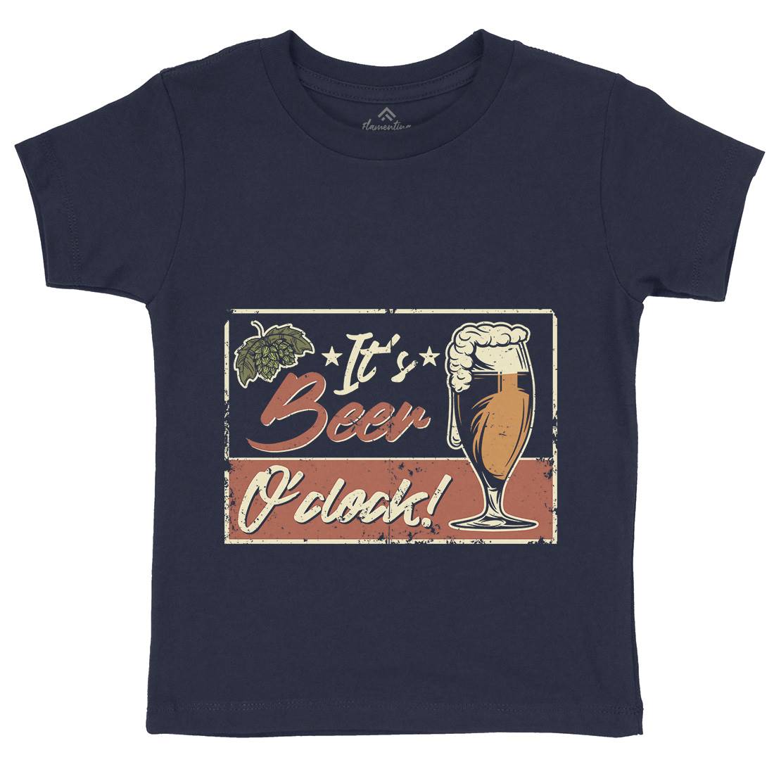 It&#39;s Beer O&#39;Clock Kids Organic Crew Neck T-Shirt Drinks B283
