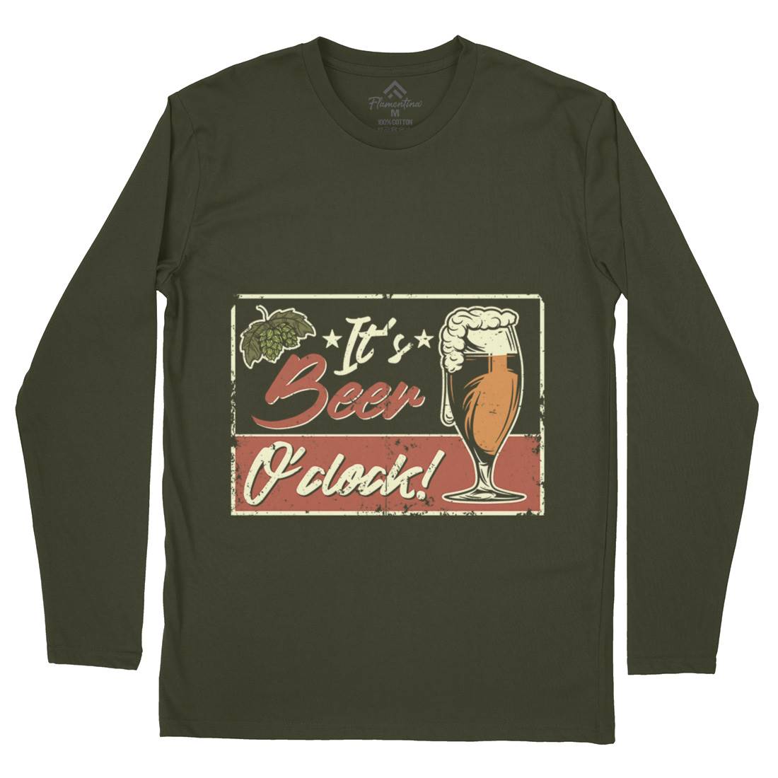 It&#39;s Beer O&#39;Clock Mens Long Sleeve T-Shirt Drinks B283