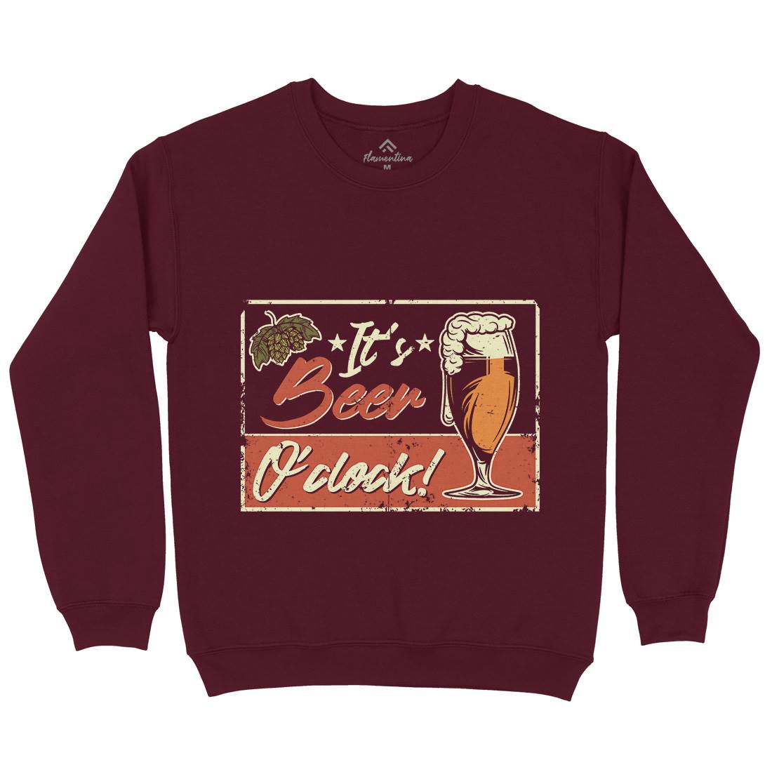 It&#39;s Beer O&#39;Clock Mens Crew Neck Sweatshirt Drinks B283