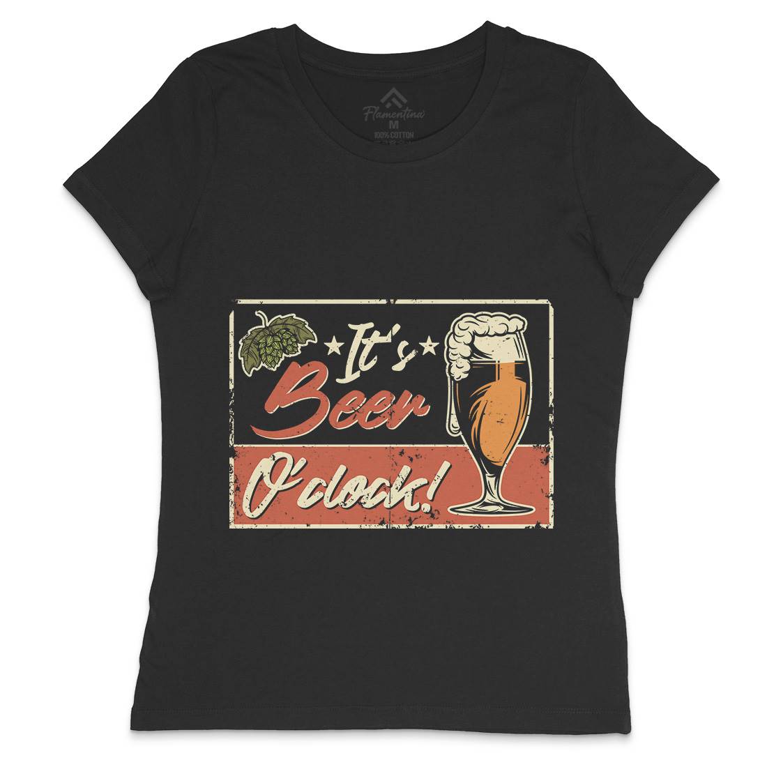 It&#39;s Beer O&#39;Clock Womens Crew Neck T-Shirt Drinks B283