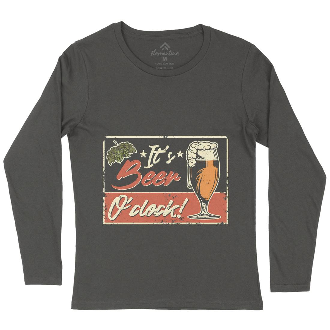 It&#39;s Beer O&#39;Clock Womens Long Sleeve T-Shirt Drinks B283