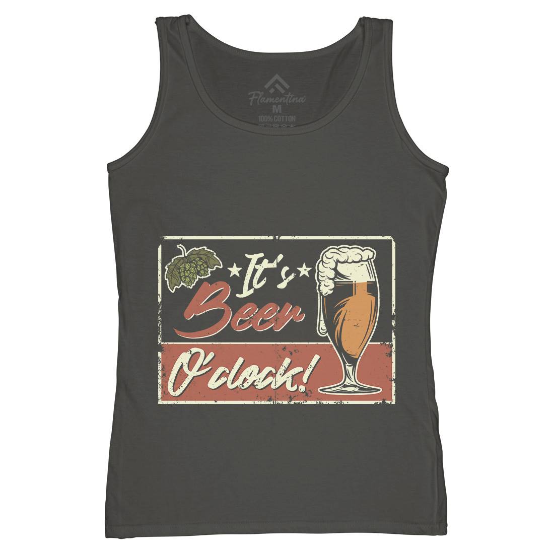 It&#39;s Beer O&#39;Clock Womens Organic Tank Top Vest Drinks B283