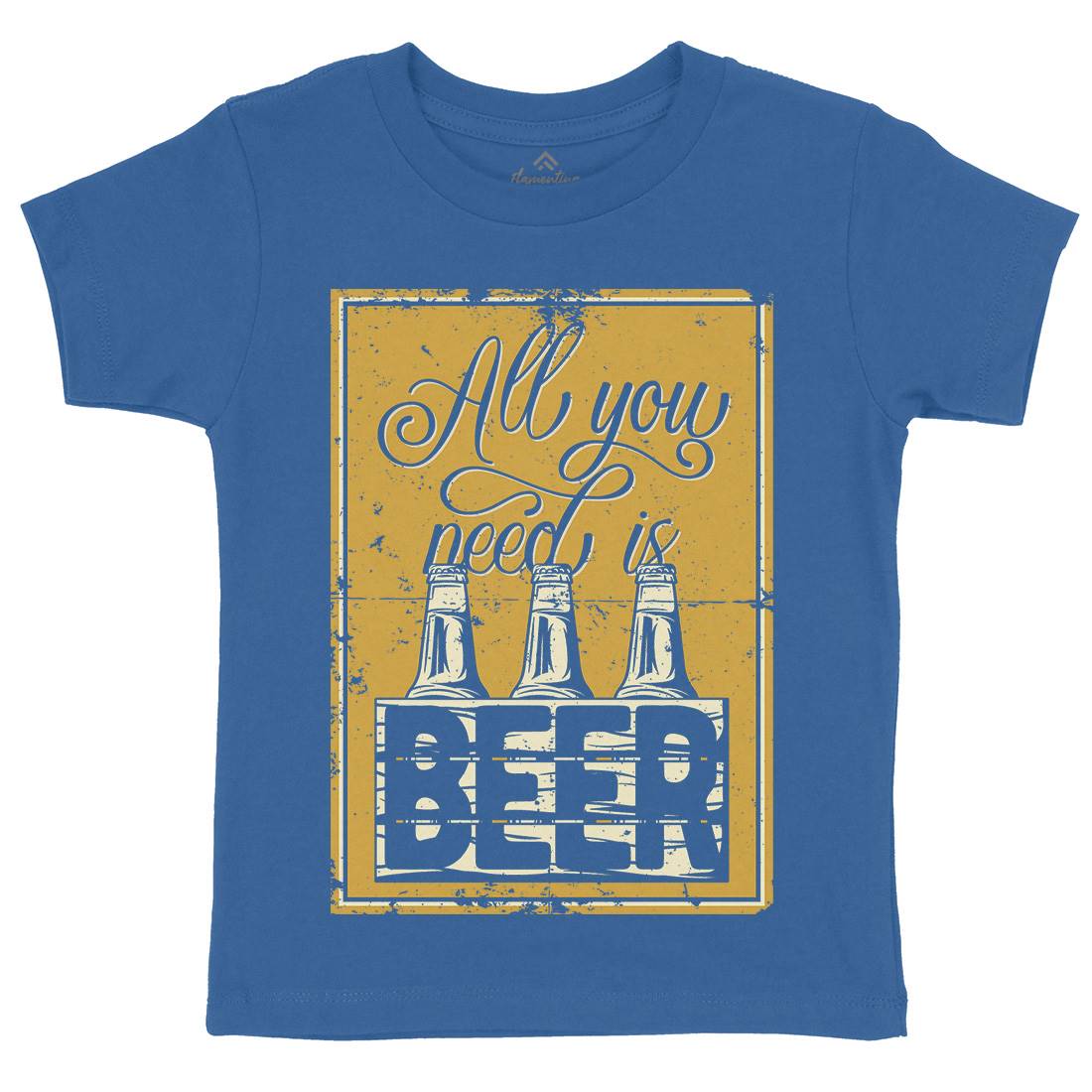 All You Need Is Beer Kids Organic Crew Neck T-Shirt Drinks B284