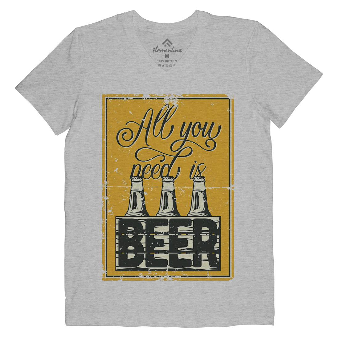 All You Need Is Beer Mens Organic V-Neck T-Shirt Drinks B284