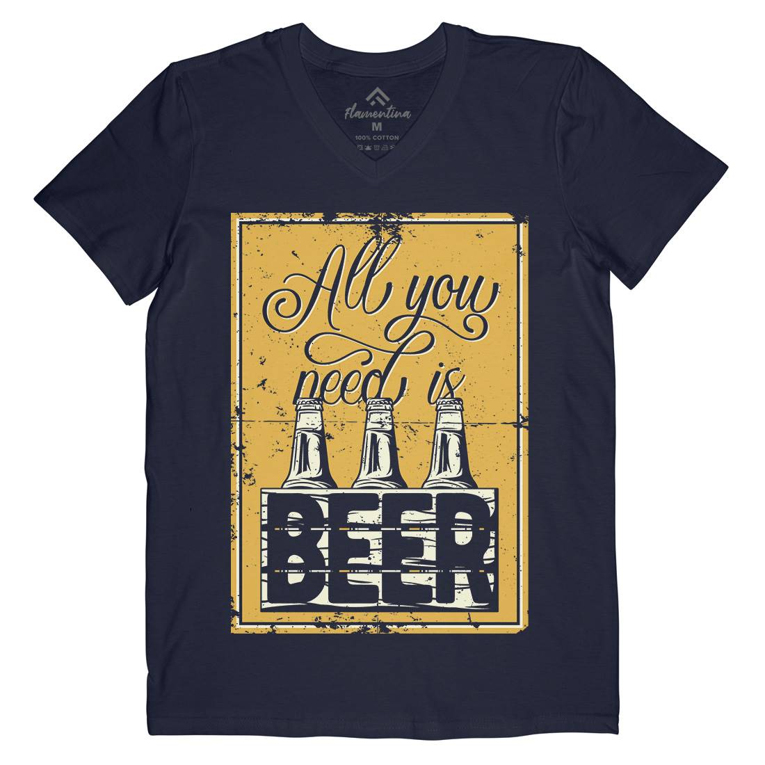 All You Need Is Beer Mens Organic V-Neck T-Shirt Drinks B284