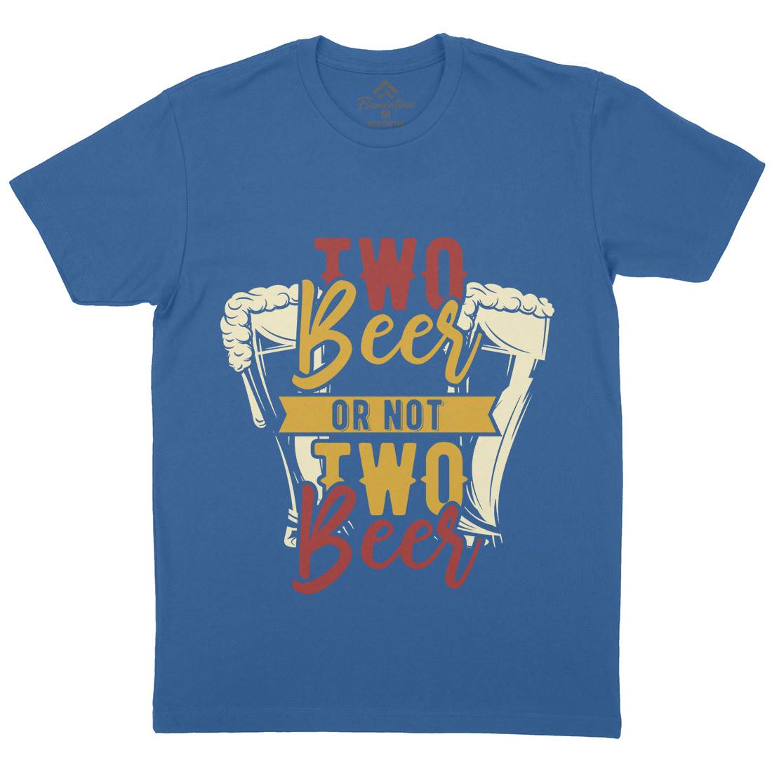 Two Beers Or Not Mens Organic Crew Neck T-Shirt Drinks B285