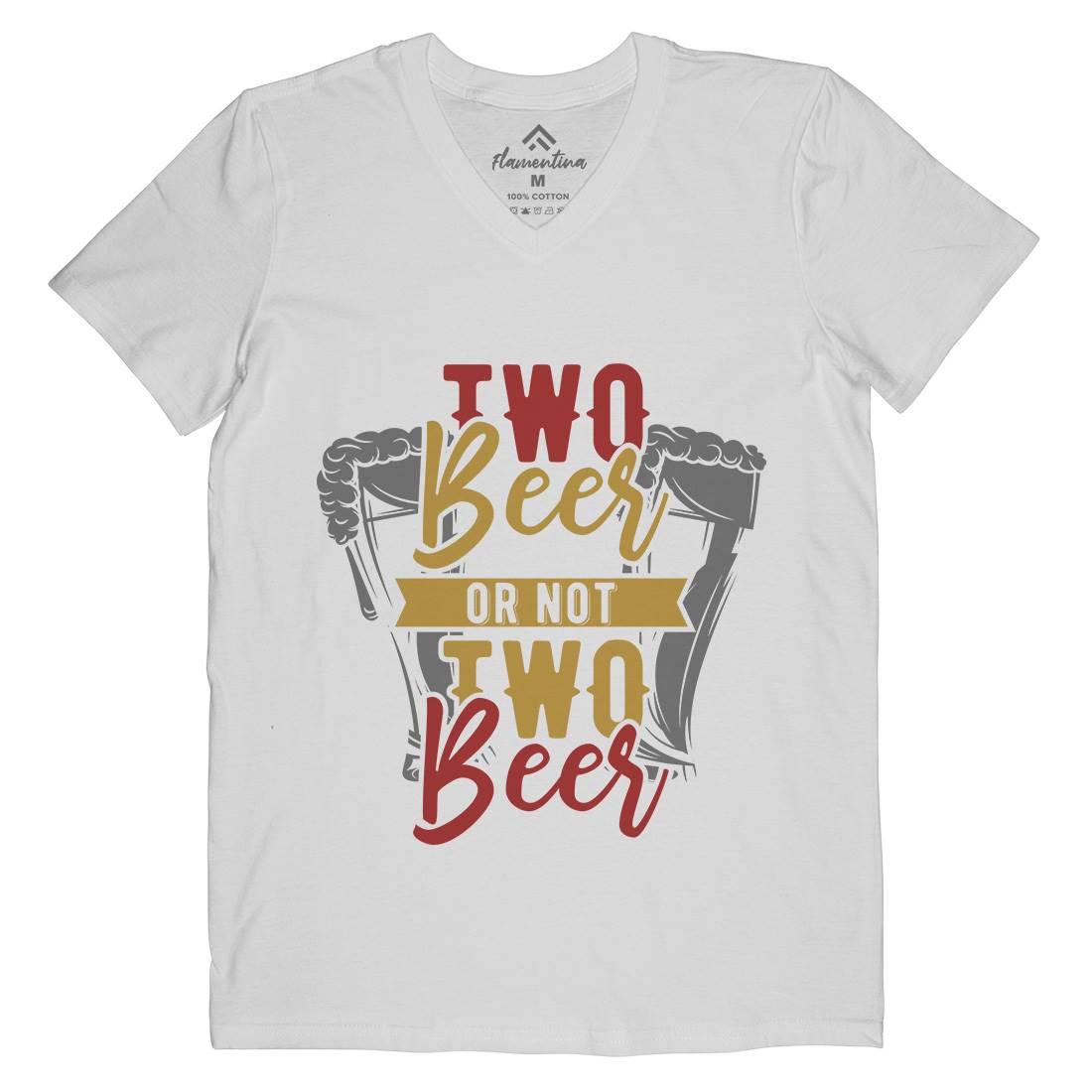 Two Beers Or Not Mens V-Neck T-Shirt Drinks B285