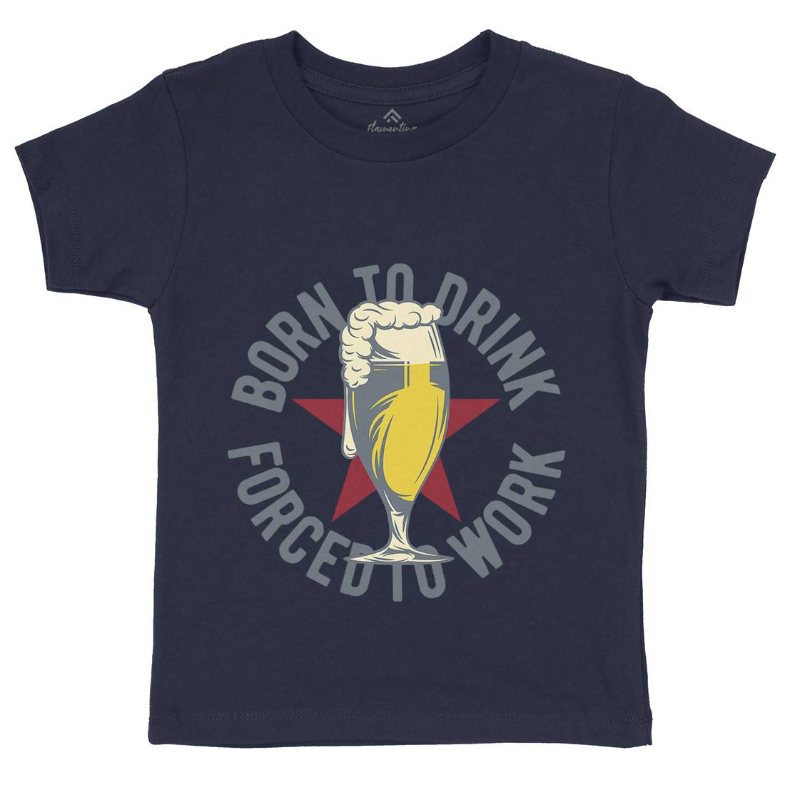 Born To Drink Beer Kids Organic Crew Neck T-Shirt Drinks B286