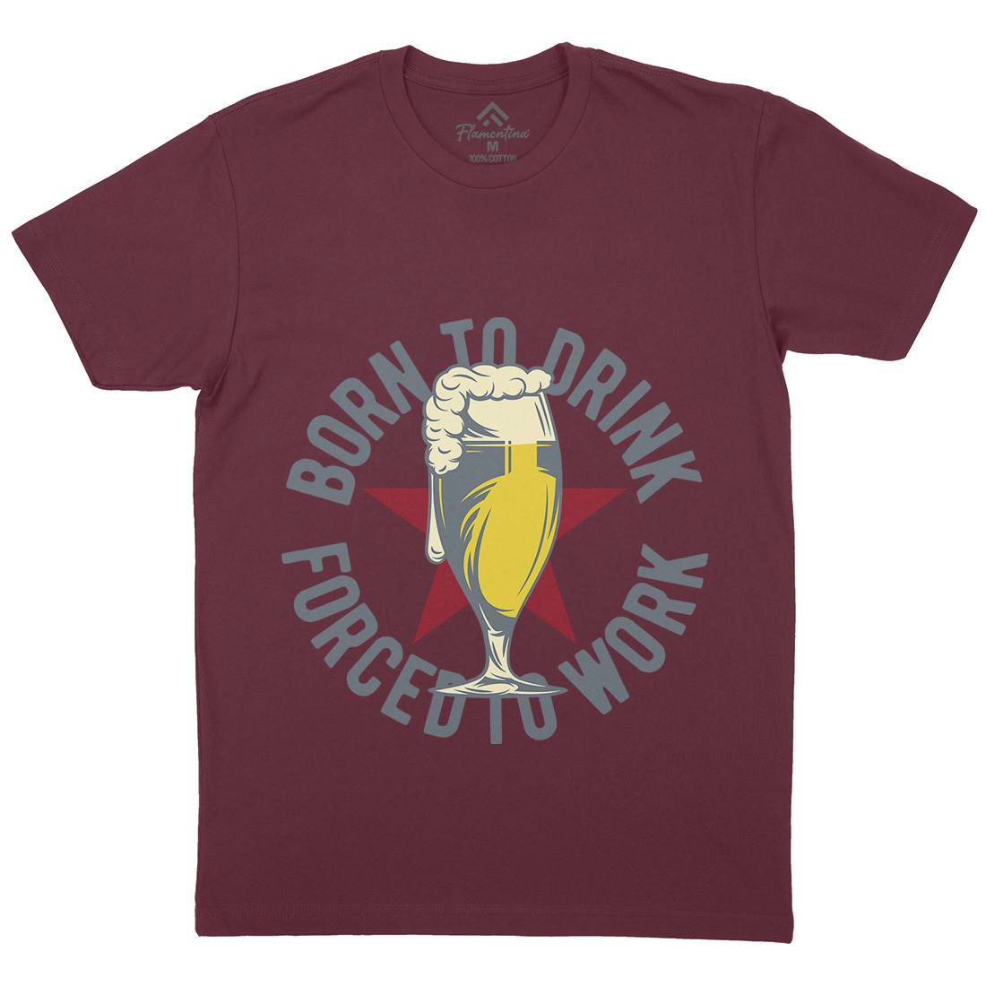 Born To Drink Beer Mens Organic Crew Neck T-Shirt Drinks B286