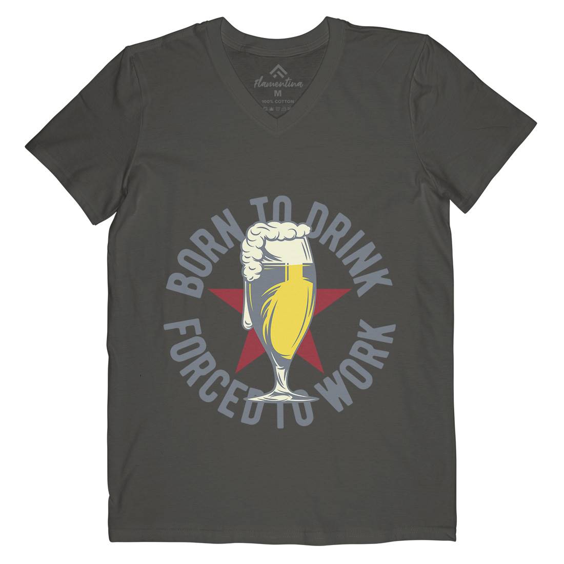 Born To Drink Beer Mens V-Neck T-Shirt Drinks B286