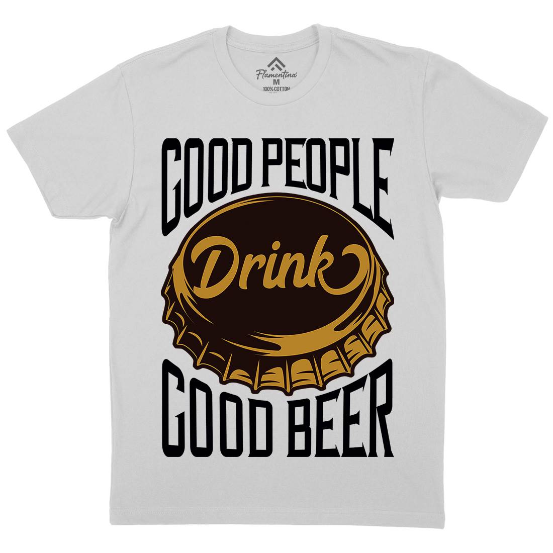 Good People Drink Beer Mens Crew Neck T-Shirt Drinks B287