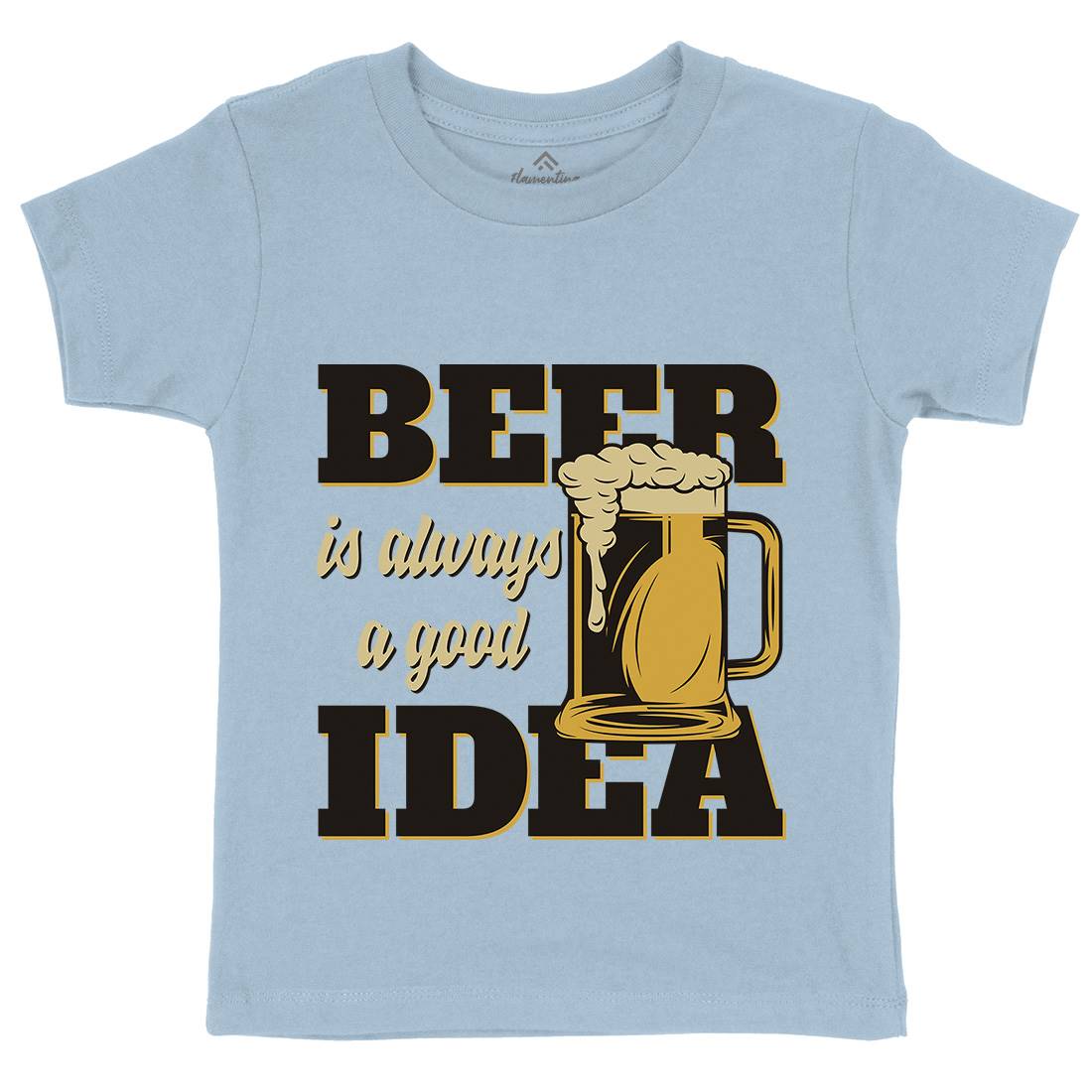 Beer Good Idea Kids Organic Crew Neck T-Shirt Drinks B288