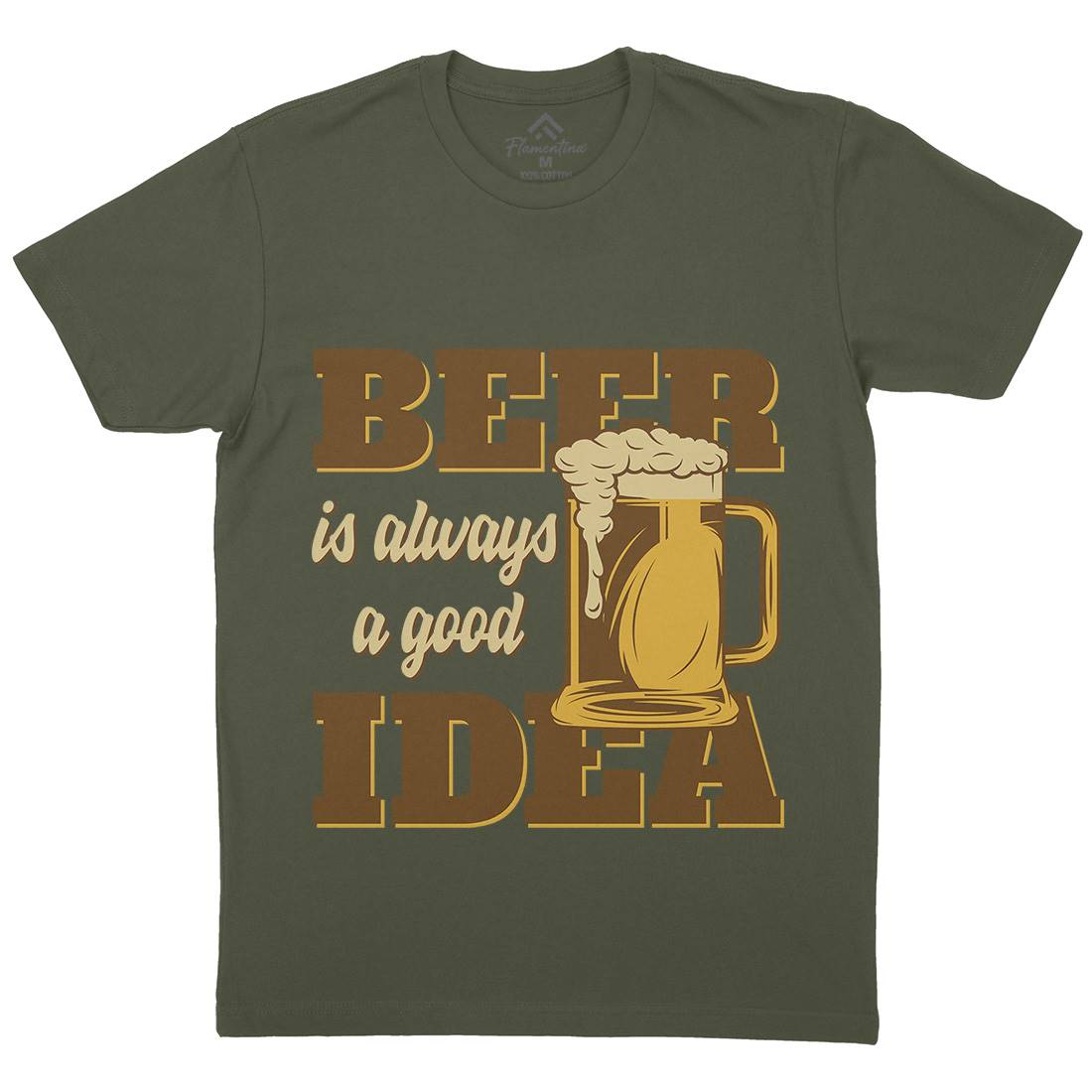 Beer Good Idea Mens Organic Crew Neck T-Shirt Drinks B288