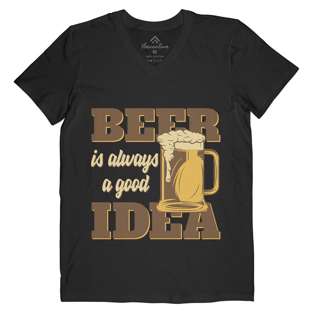 Beer Good Idea Mens V-Neck T-Shirt Drinks B288