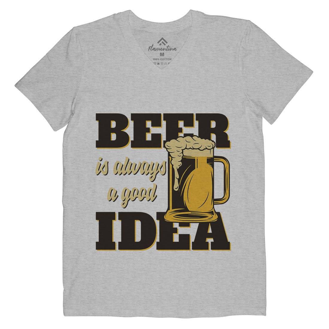 Beer Good Idea Mens V-Neck T-Shirt Drinks B288