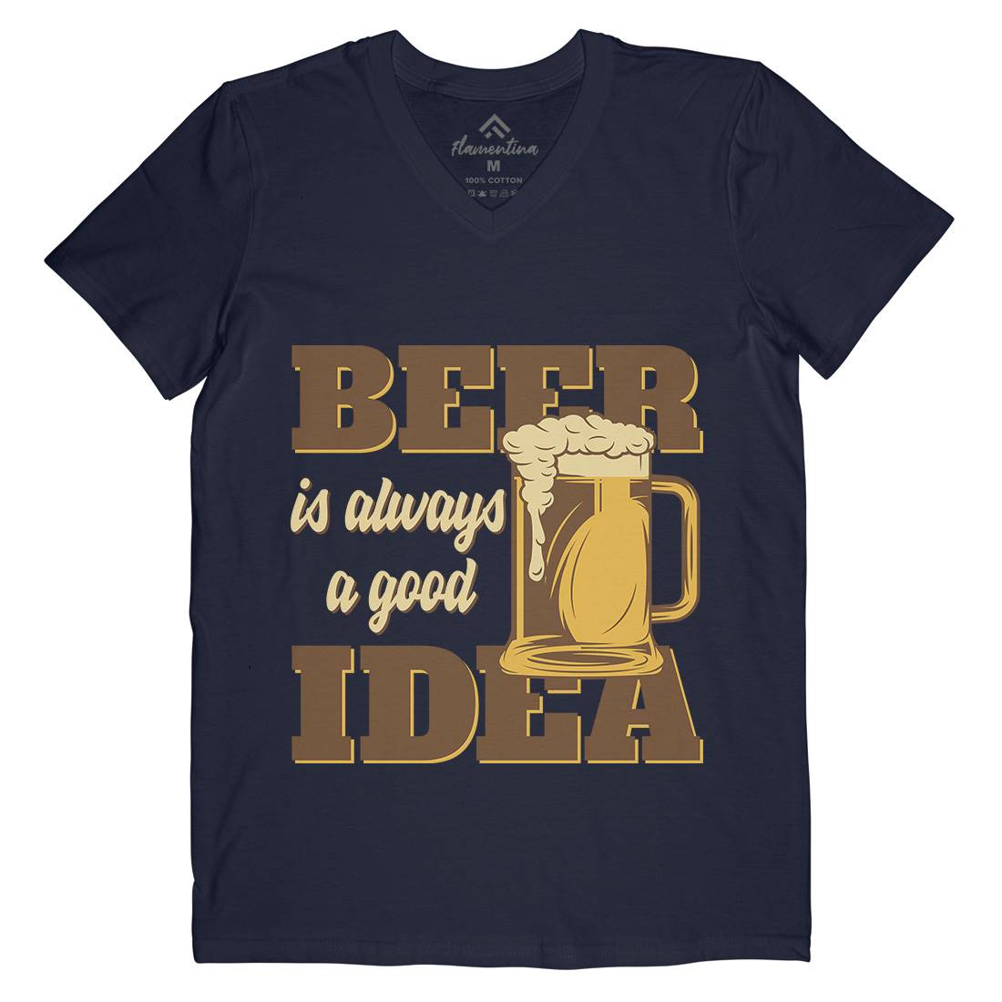Beer Good Idea Mens Organic V-Neck T-Shirt Drinks B288